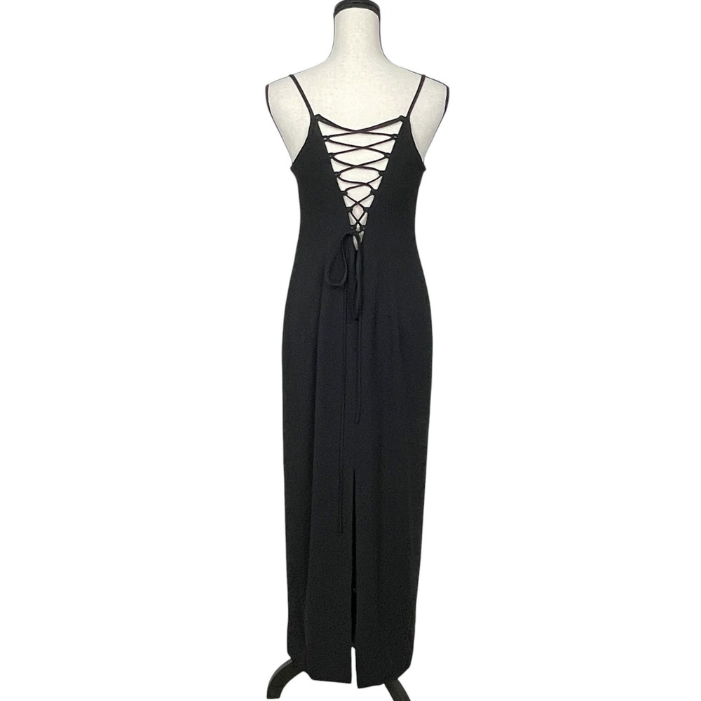 VTG Laundry Shelli Segal Lace Up Corset Back Maxi Dress 8 Evening Whimsigoth Y2K - Picture 3 of 9